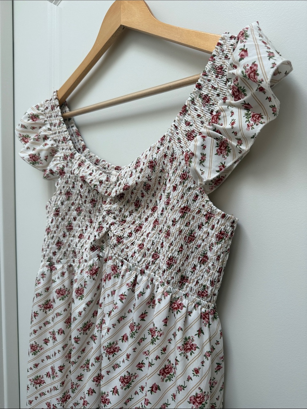 Hint of Blush Babydoll Floral Cottagecore Dress - Picture 6 of 10